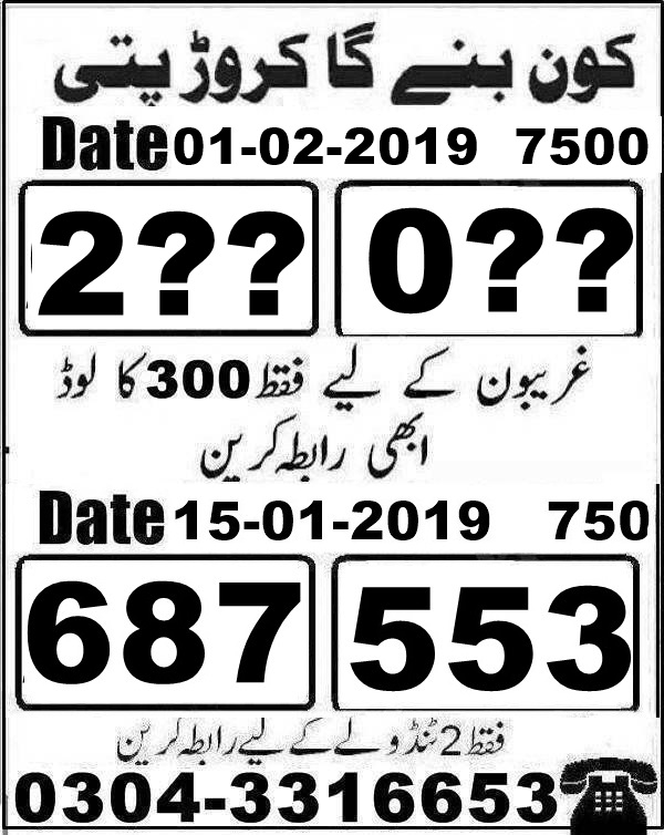 Guess Papers All Prizebond