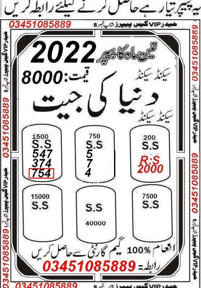 Guess Papers All Prizebond