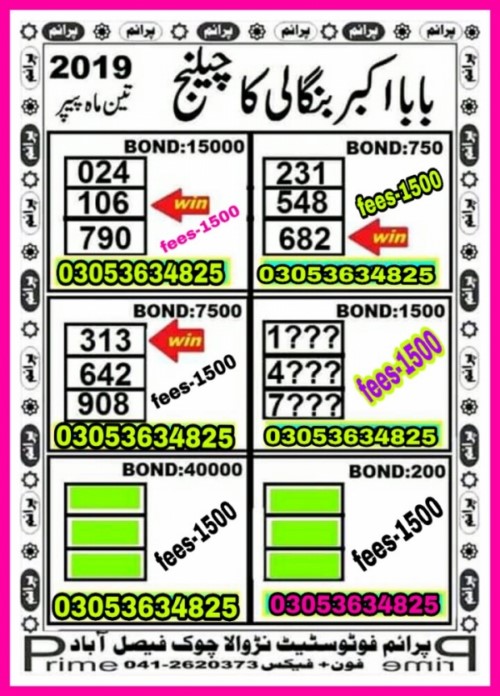 Guess Papers All Prizebond