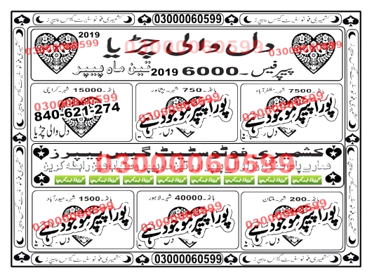 Guess Papers All Prizebond