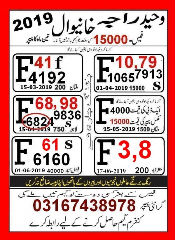 Guess Papers All Prizebond