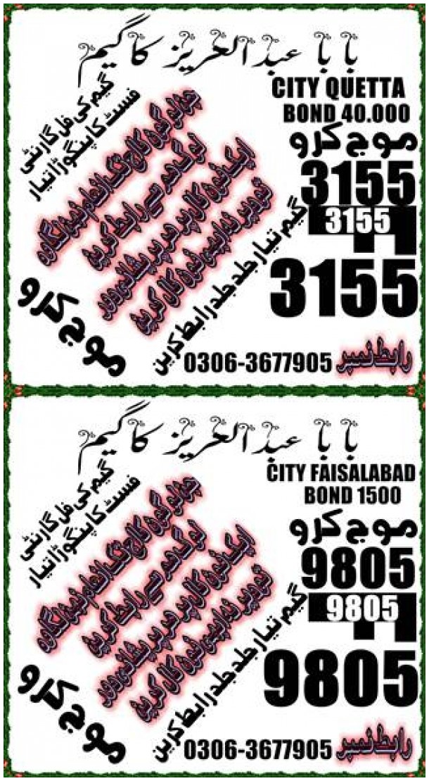 Guess Papers All Prizebond